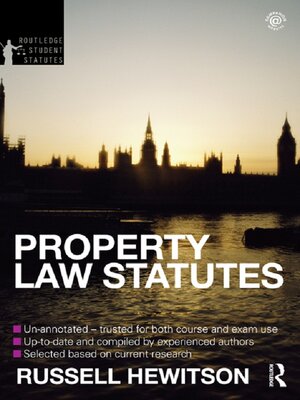 cover image of Property Law Statutes 2012-2013